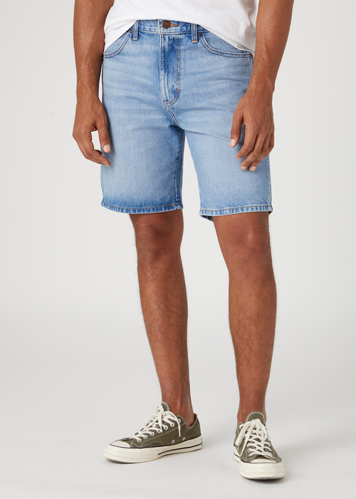 Lee relaxed fit drawstring cotton hemp denim shorts in mid wash