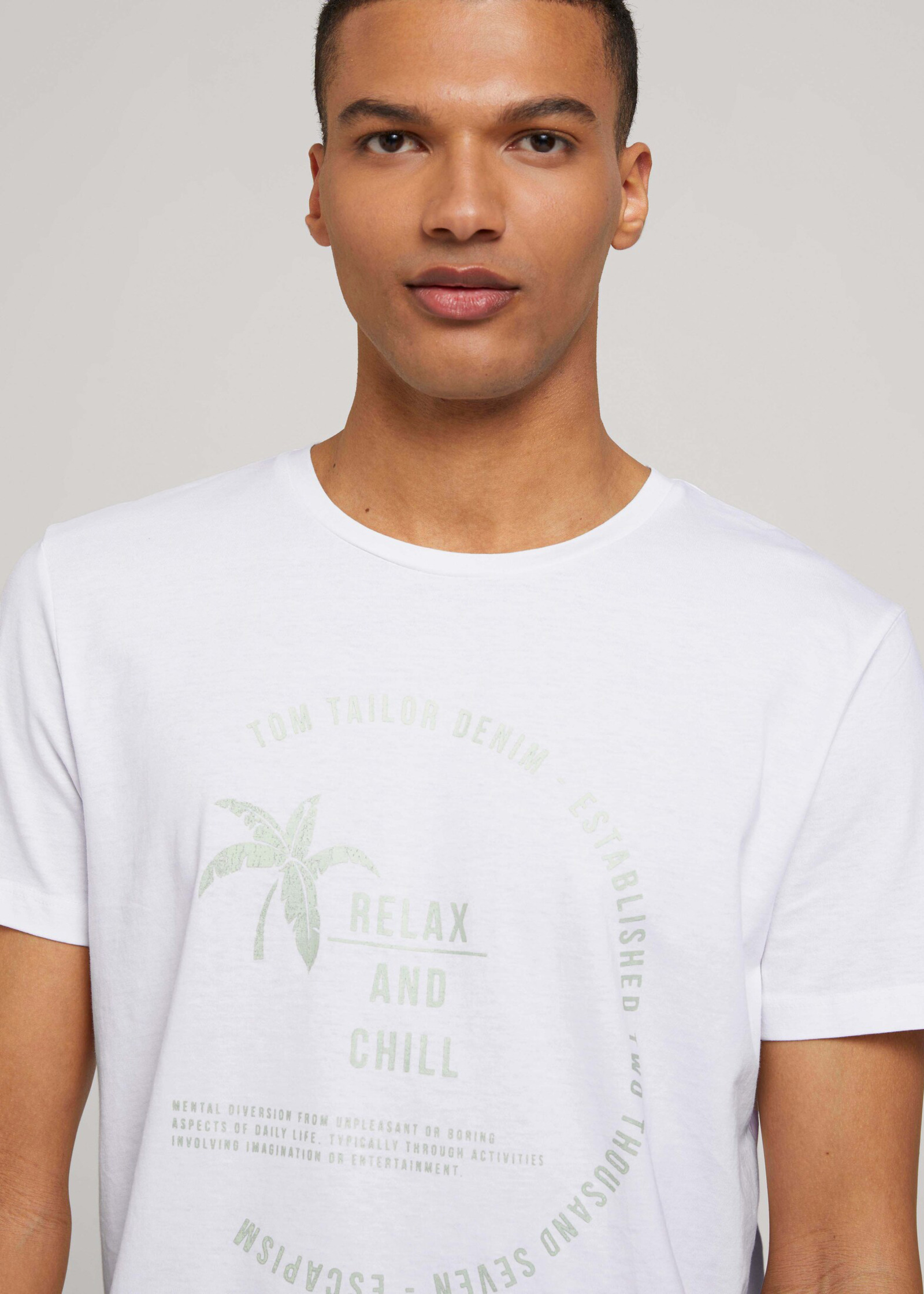 Tom Tailor® T-shirt Size Print - White XXL W