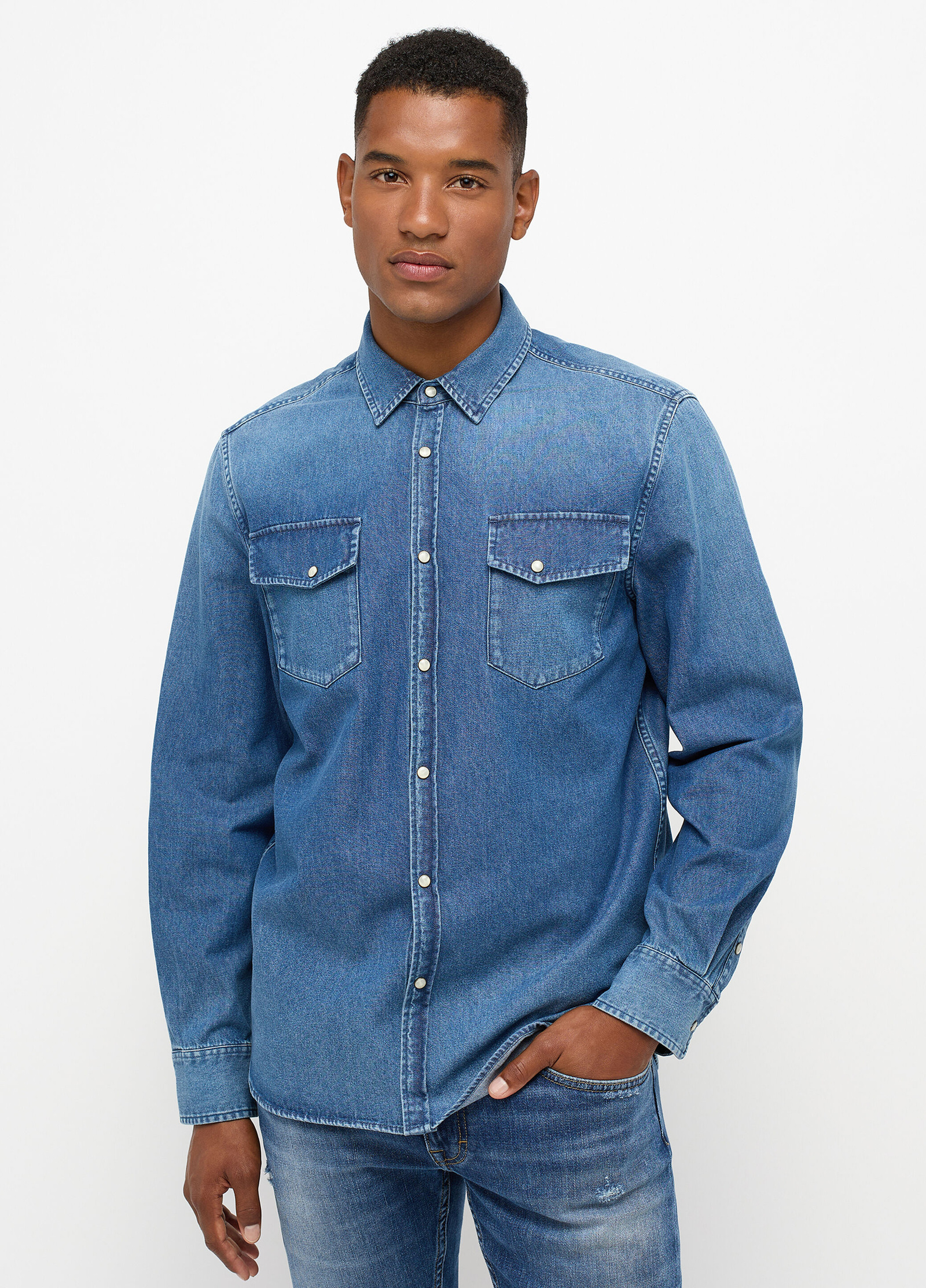 Mustang Jeans® Clemens Dnm Shirt - Denim Blue Größe L