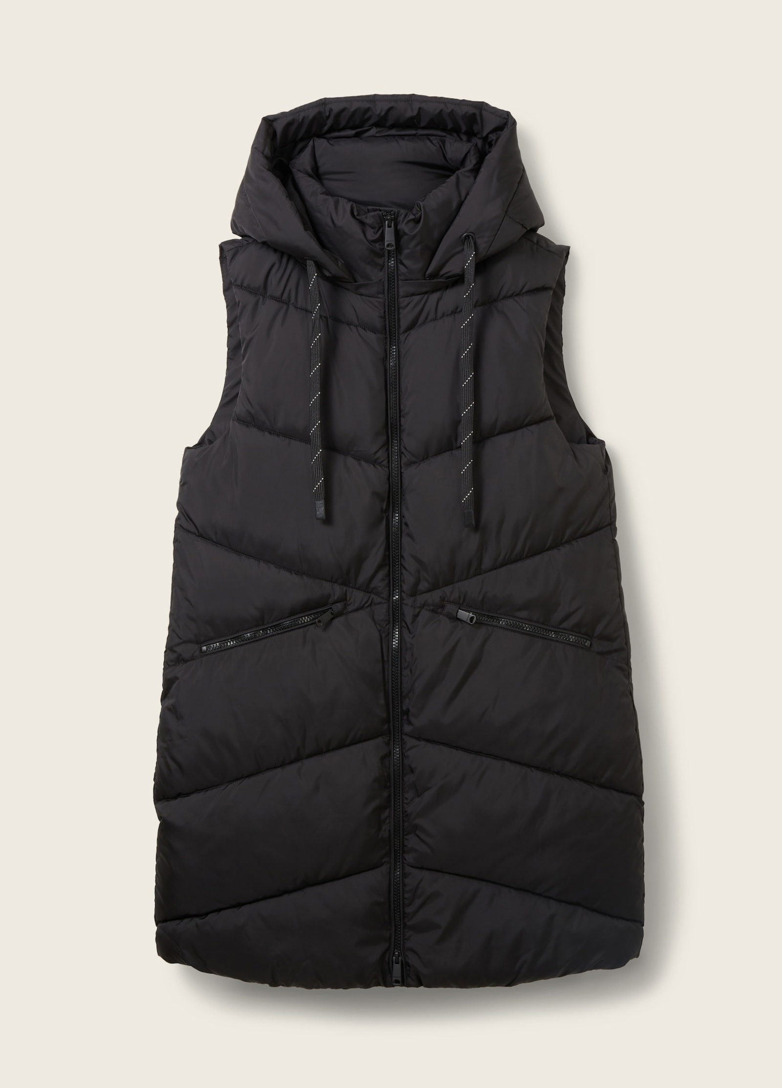 Tom Tailor® Long Vest A Black - Größe With L Deep Hood