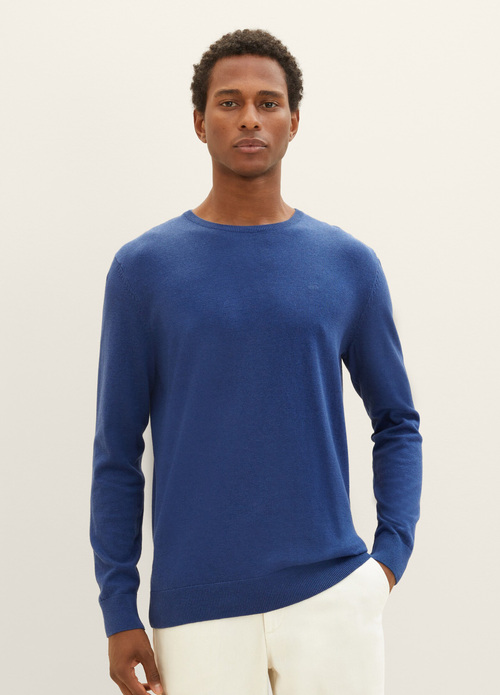 Tailor® Tom Blue Melange Size - L Dark Sweater Mottled Hockey Knitted