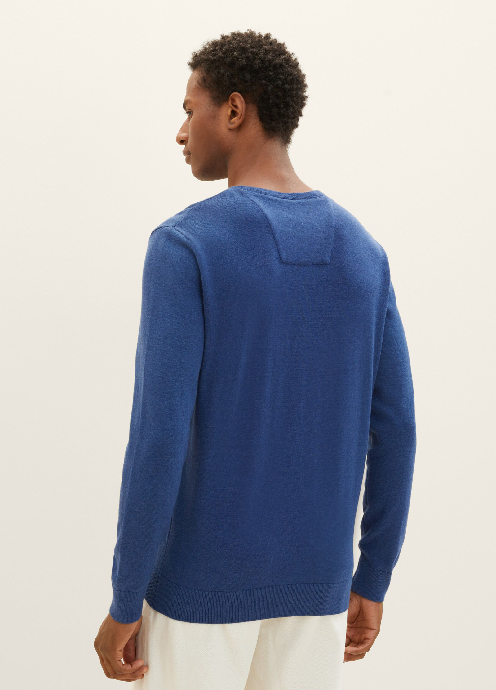 Tom Tailor® Mottled Blue Sweater Knitted Dark Melange L Size Hockey 