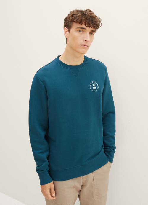 Tom Tailor® Pond Print Size - Green Deep Sweatshirt With L A