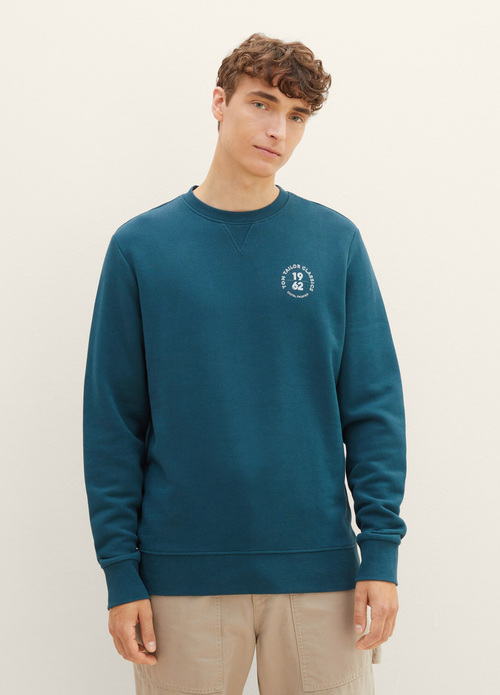 Tom Tailor® Sweatshirt With Pond Green - L Size Print A Deep