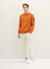 Tom Tailor Knitted Sweater With A Round Neckline Tomato Cream Orange Melange - 1038246-32752