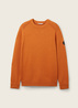 Tom Tailor Knitted Sweater With A Round Neckline Tomato Cream Orange Melange - 1038246-32752