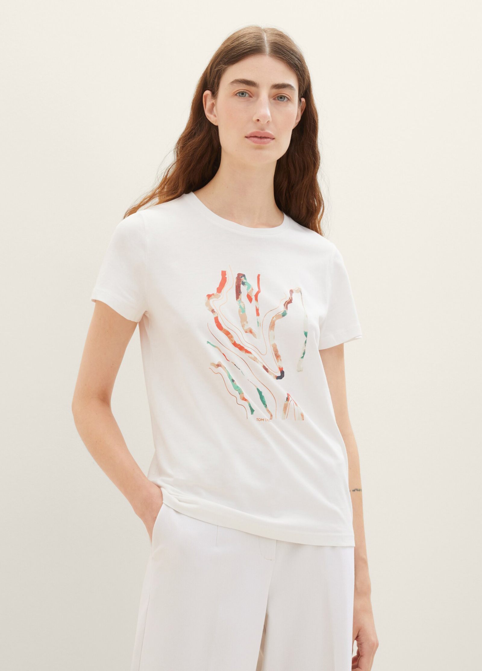 Tom Tailor® T-shirt With A Off White L Size Print 