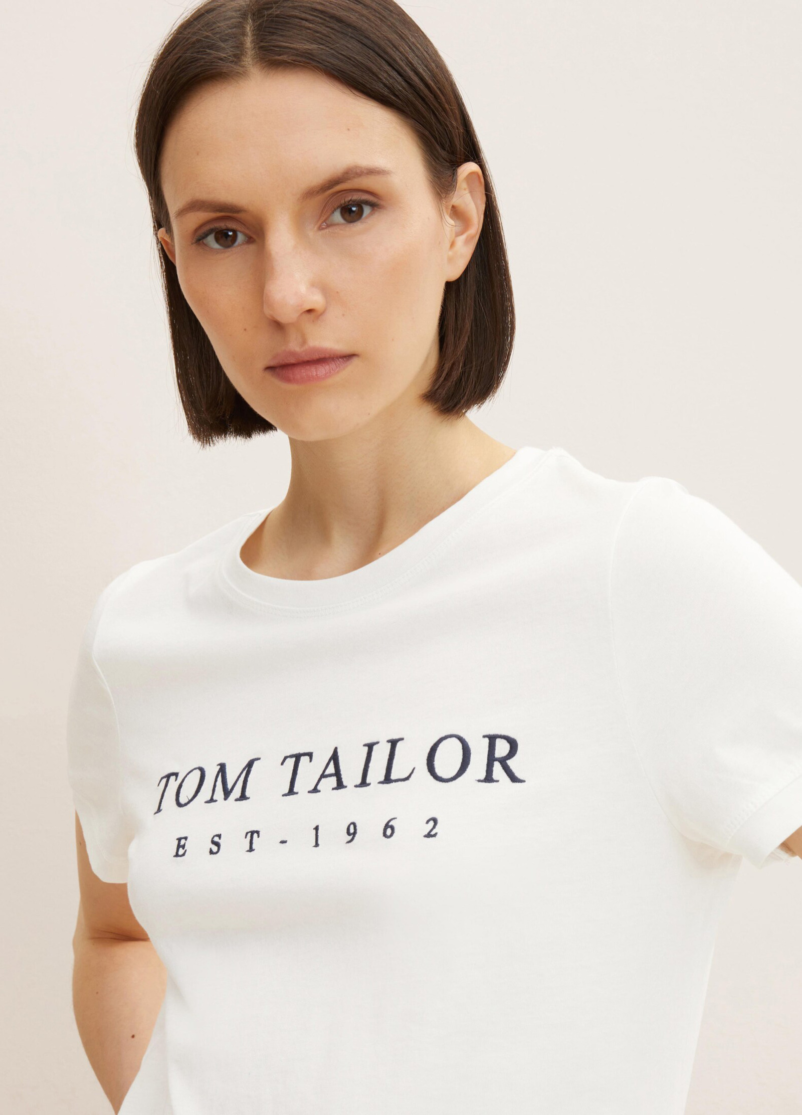 Tom Tailor® T-shirt With A Print - Whisper White Rozmiar L