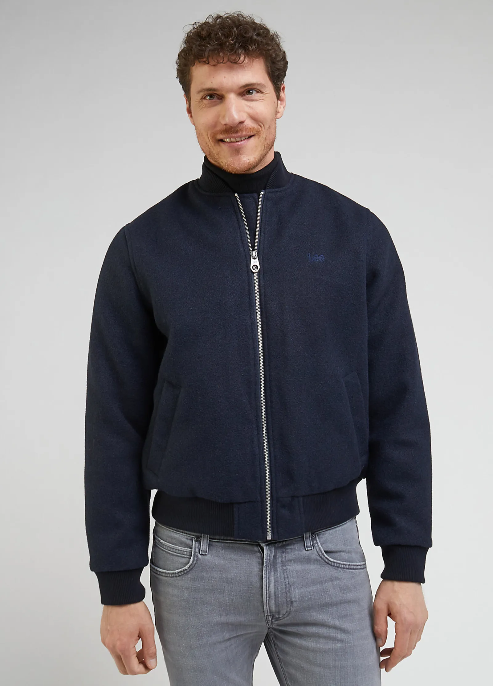 Lee Wool Bomber Jacket Sky Captain - L87ERAHY