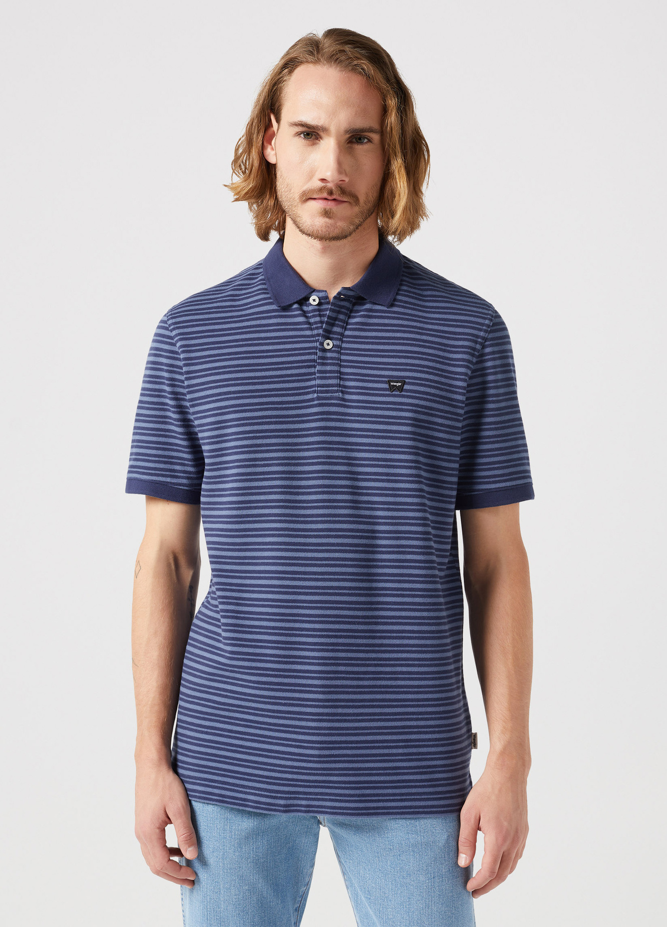 Wrangler® Stripe Polo - Navy