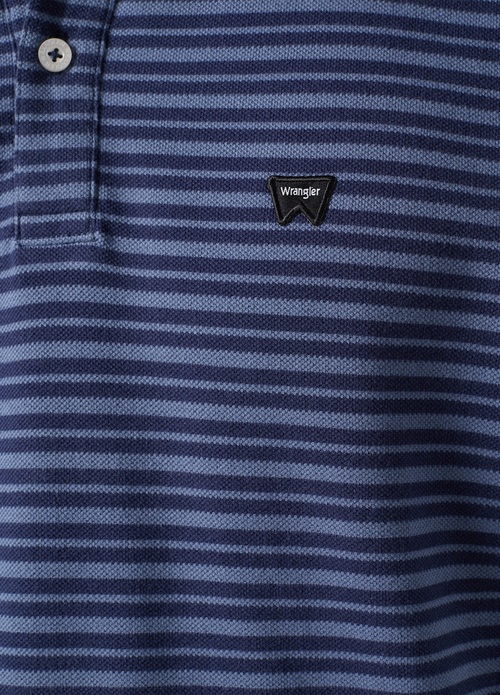 Wrangler® Stripe Polo - Navy