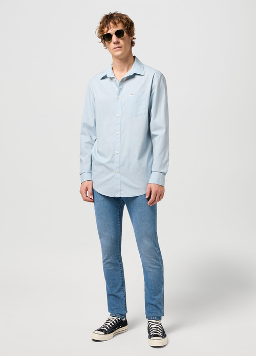 Wrangler One Pocket Shirt Blie Fog - 112351333