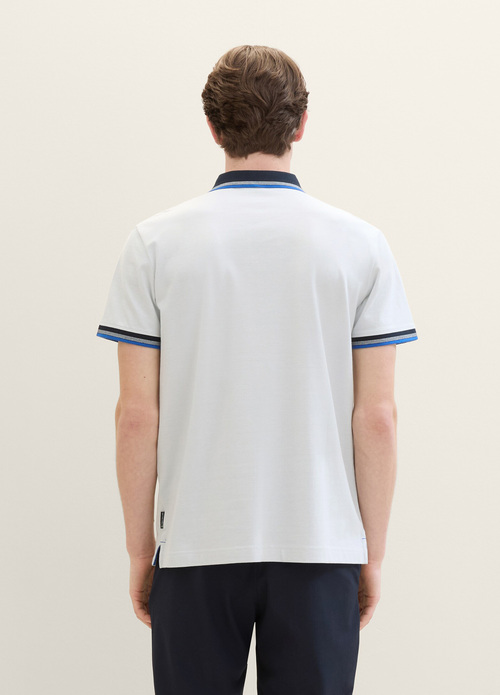 Tom Tailor® Basic Polo Shirt - Offwhite Streaky Two Tone