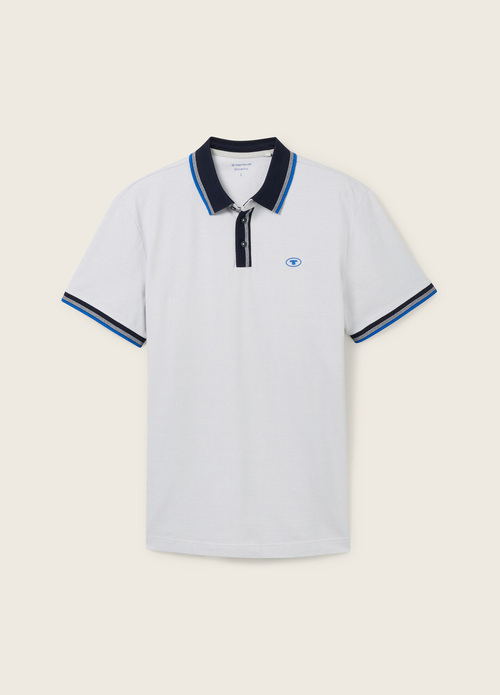 Tom Tailor® Basic Polo Shirt - Offwhite Streaky Two Tone