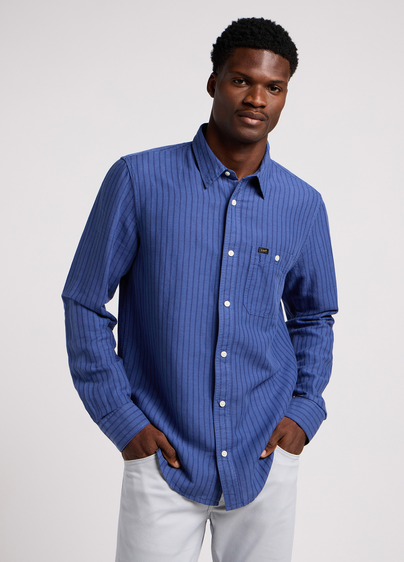 Lee Leesure Shirt Blue Stripe - 112349930