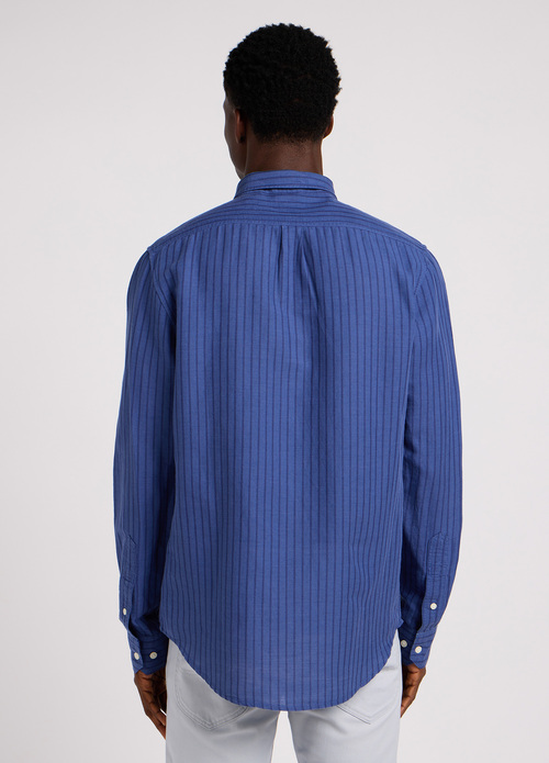 Lee Leesure Shirt Blue Stripe - 112349930