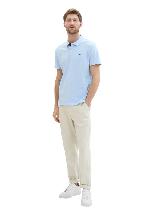 Tom Tailor Basic Polo With Contrast Windsurf Blue - 1031006-35271