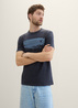 Tom Tailor T Shirt With A Text Print Sky Captain Blue - 1040956-10668