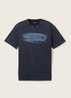 Tom Tailor® T-shirt With A Text Print - Sky Captain Blue