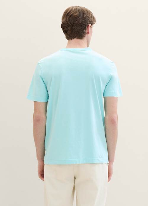 Tom Tailor® T-shirt With A Text Print - Caribbean Turquoise