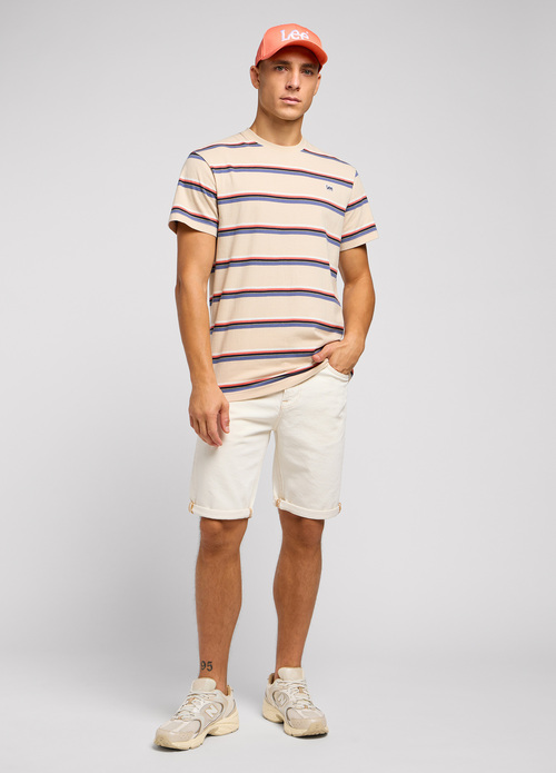 Lee Relaxed Stripe Tee Greige - 112350089