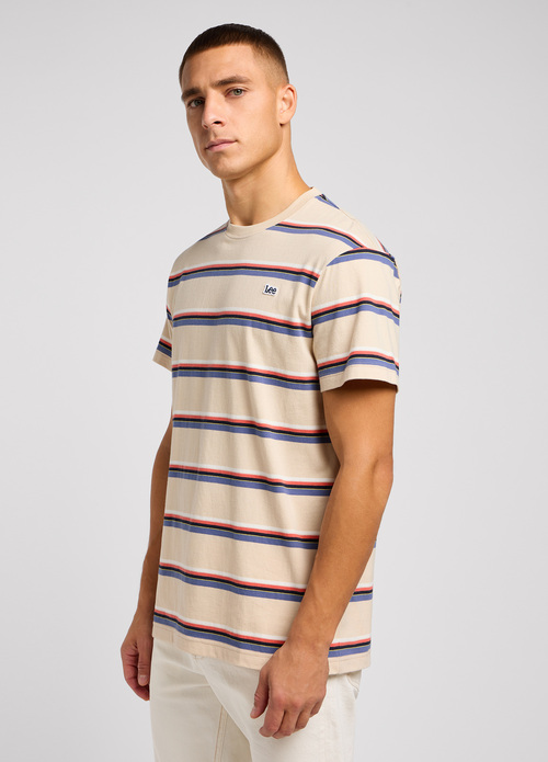 Lee Relaxed Stripe Tee Greige - 112350089