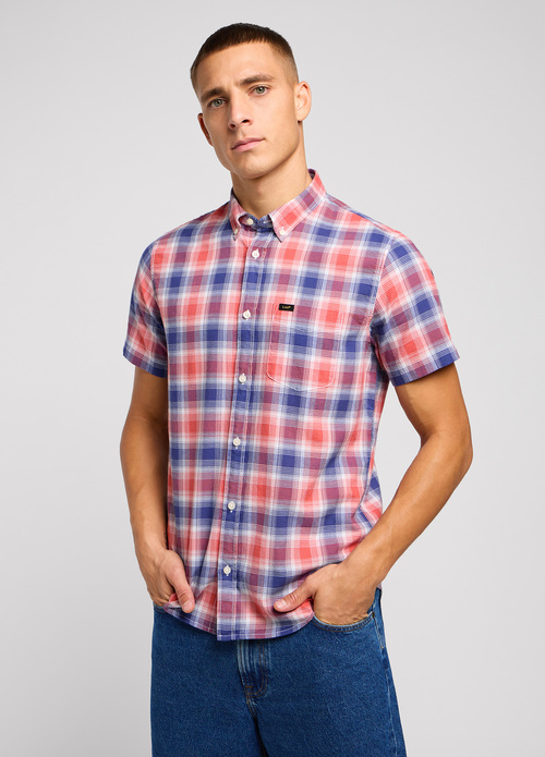 Lee® Short Sleeve Button Down - Poppy Check