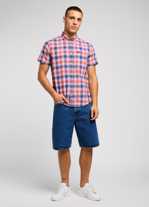 Lee® Short Sleeve Button Down - Poppy Check