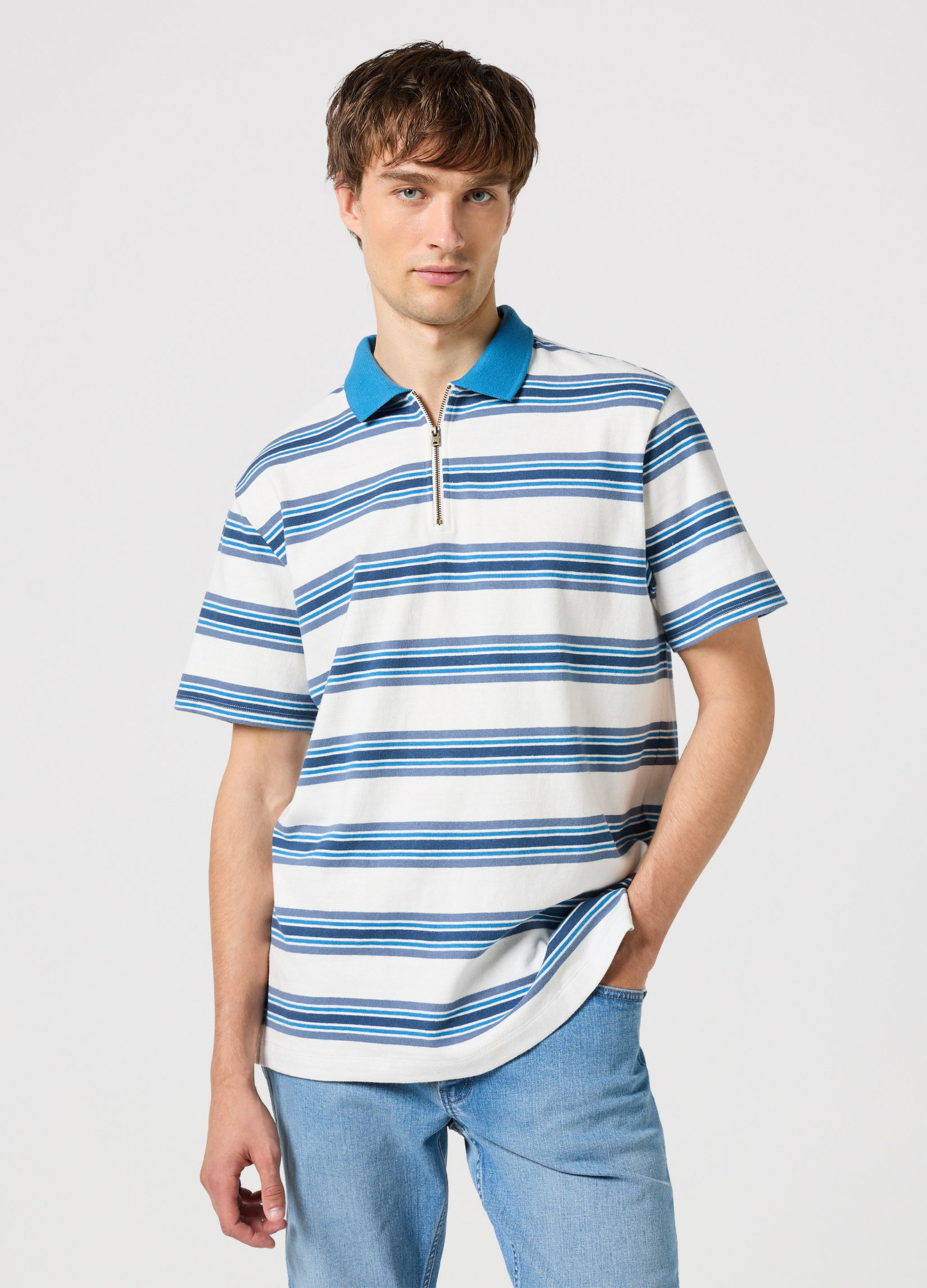 Wrangler® Ruby Polo Shirt - Worn White Stripe