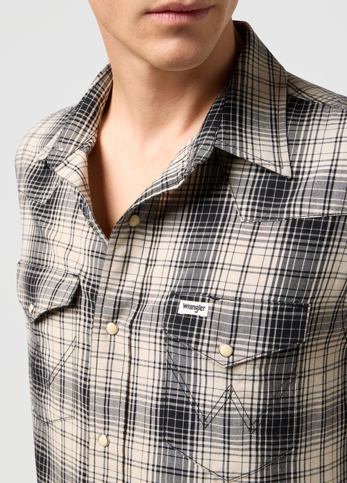 Wrangler® Western Shirt - Plaza Taupe Check