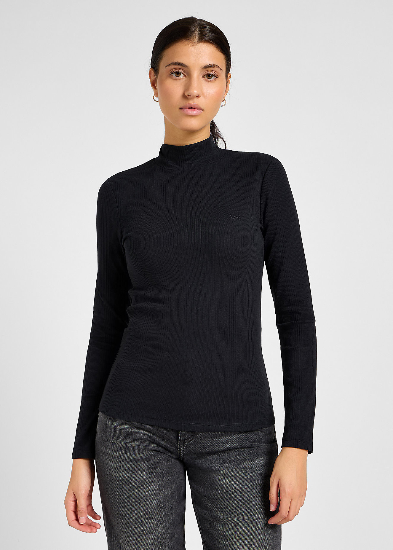 Lee Ribbed Long Sleeve High Neck Unionall Black - 112355165