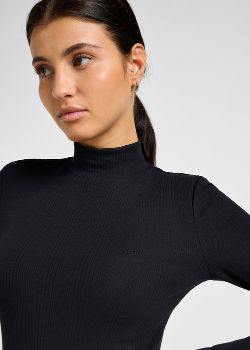 Lee® Ribbed Long Sleeve High Neck - Unionall Black