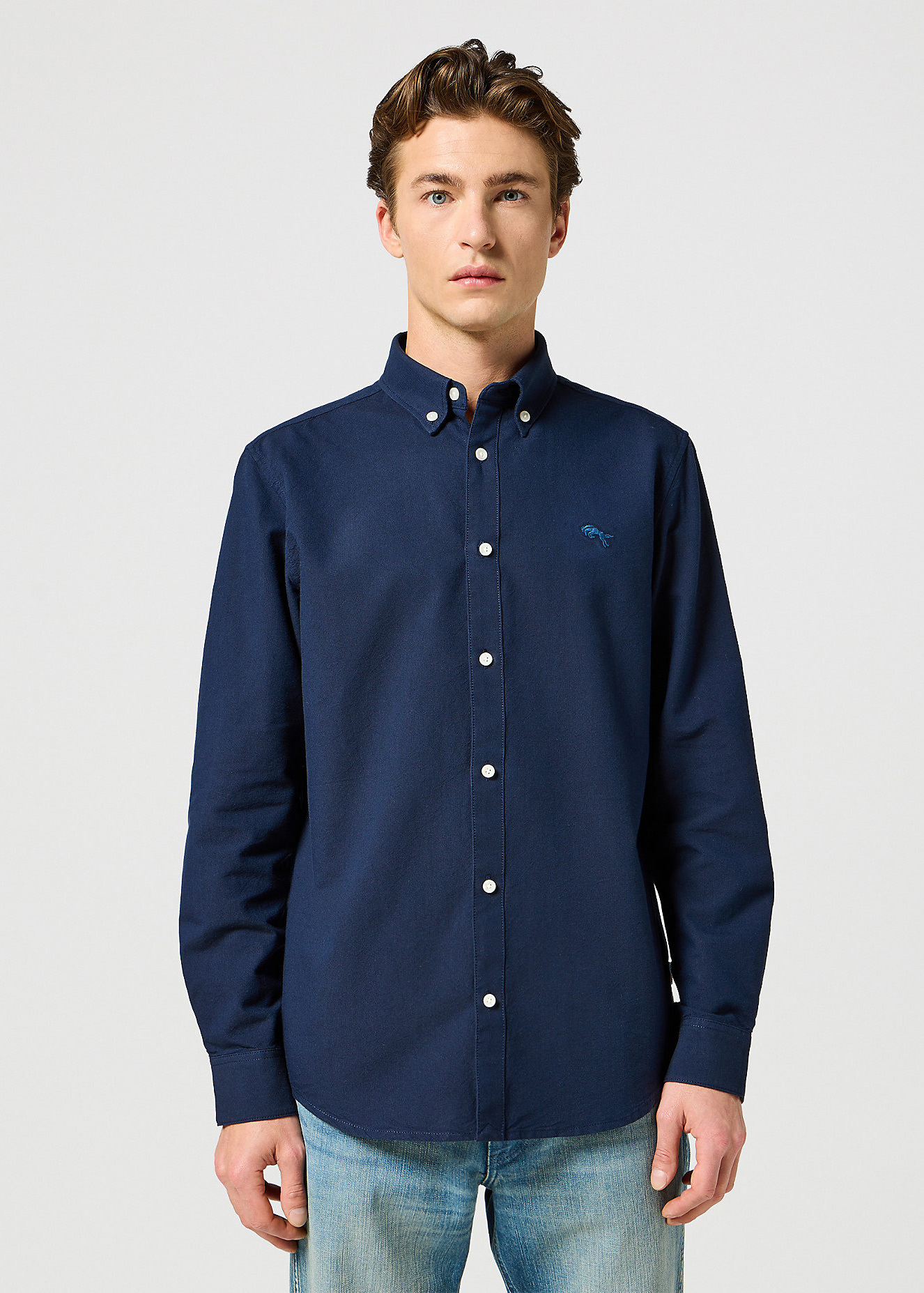 Wrangler Oxford Shirt Dark Navy Oo - 112357241