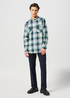 Wrangler Western Shirt Green Blue Check - 112357242