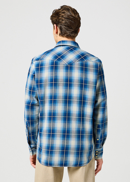 Wrangler® Western Shirt - Buffalo Indigo Check