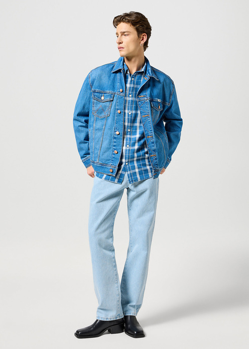 Wrangler® One Pocket Shirt - Blue Indigo Check