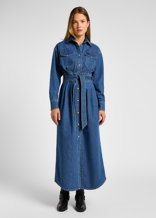 Lee® Belted Western Dress - Blue Fusion