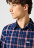 Wrangler® One Pocket Shirt - Red Indigo Check