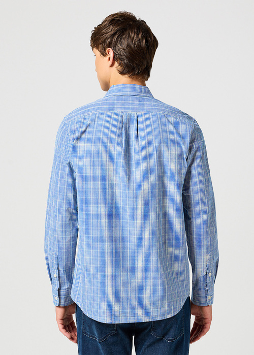 Wrangler® One Pocket Shirt - Blue Check