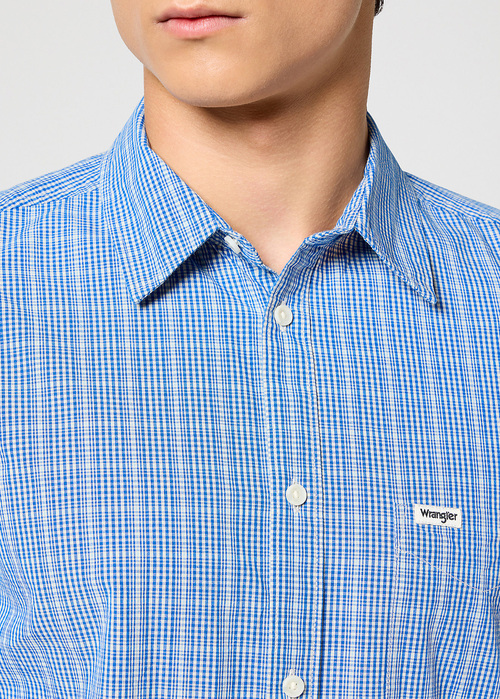 Wrangler® One Pocket Shirt - Blue Check