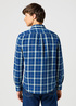 Wrangler® One Pocket Shirt - Green Indigo Check