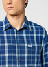 Wrangler® One Pocket Shirt - Green Indigo Check