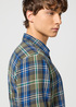 Wrangler® One Pocket Shirt - Green Blue Check