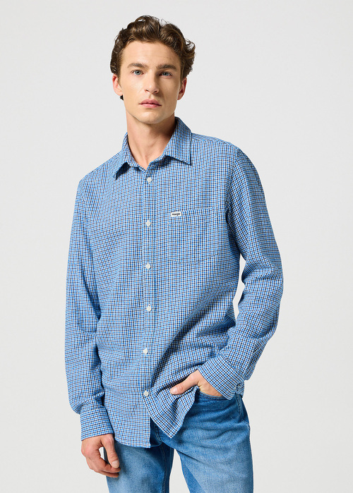 Wrangler® One Pocket Shirt - Wrangler Blue Check