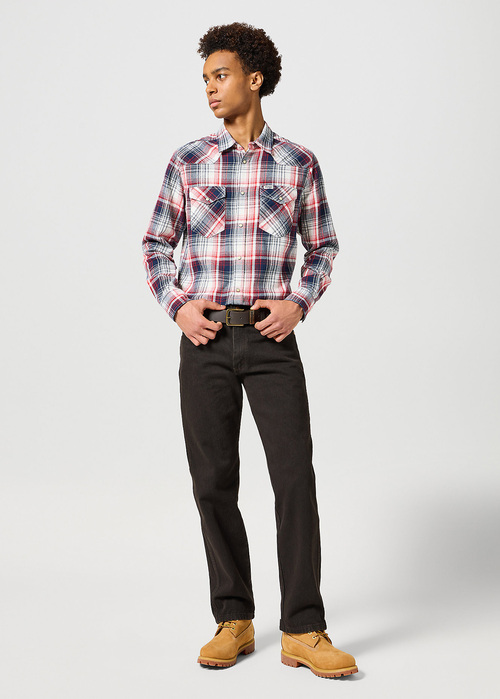 Wrangler® Western Shirt - Red Blue Check