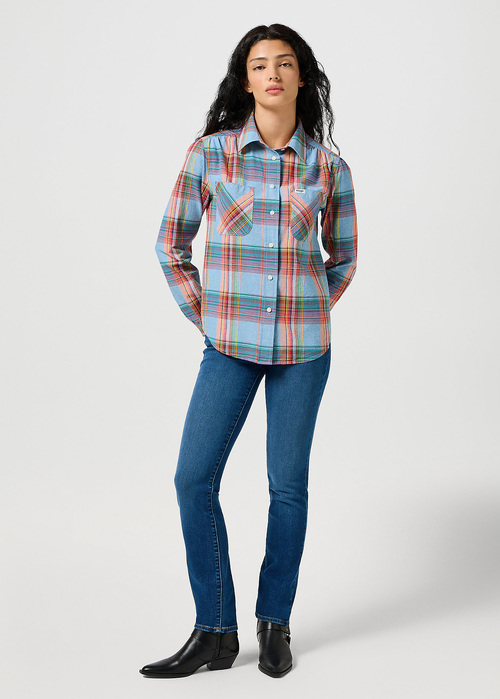 Wrangler® Feme Western Shirt - Indigo Check