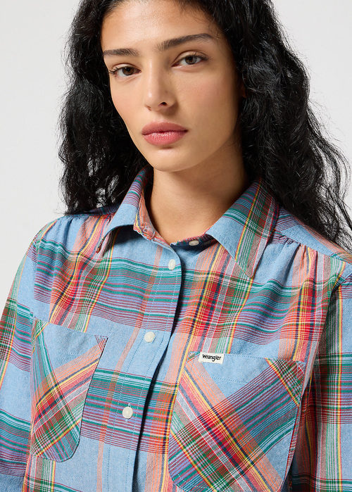 Wrangler® Feme Western Shirt - Indigo Check