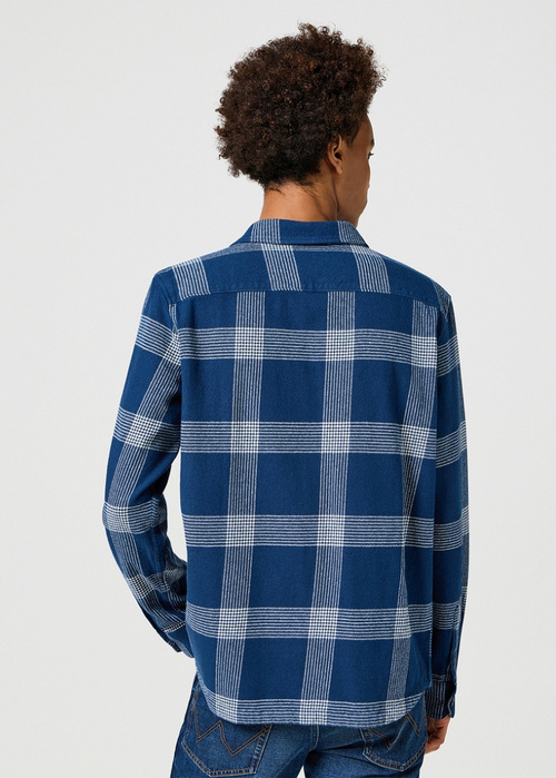 Wrangler® Overshirt - Black Iris Check