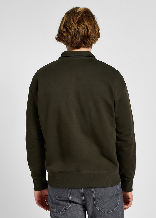 Lee Half Zip Sweatshirt Olive Night - 112355752