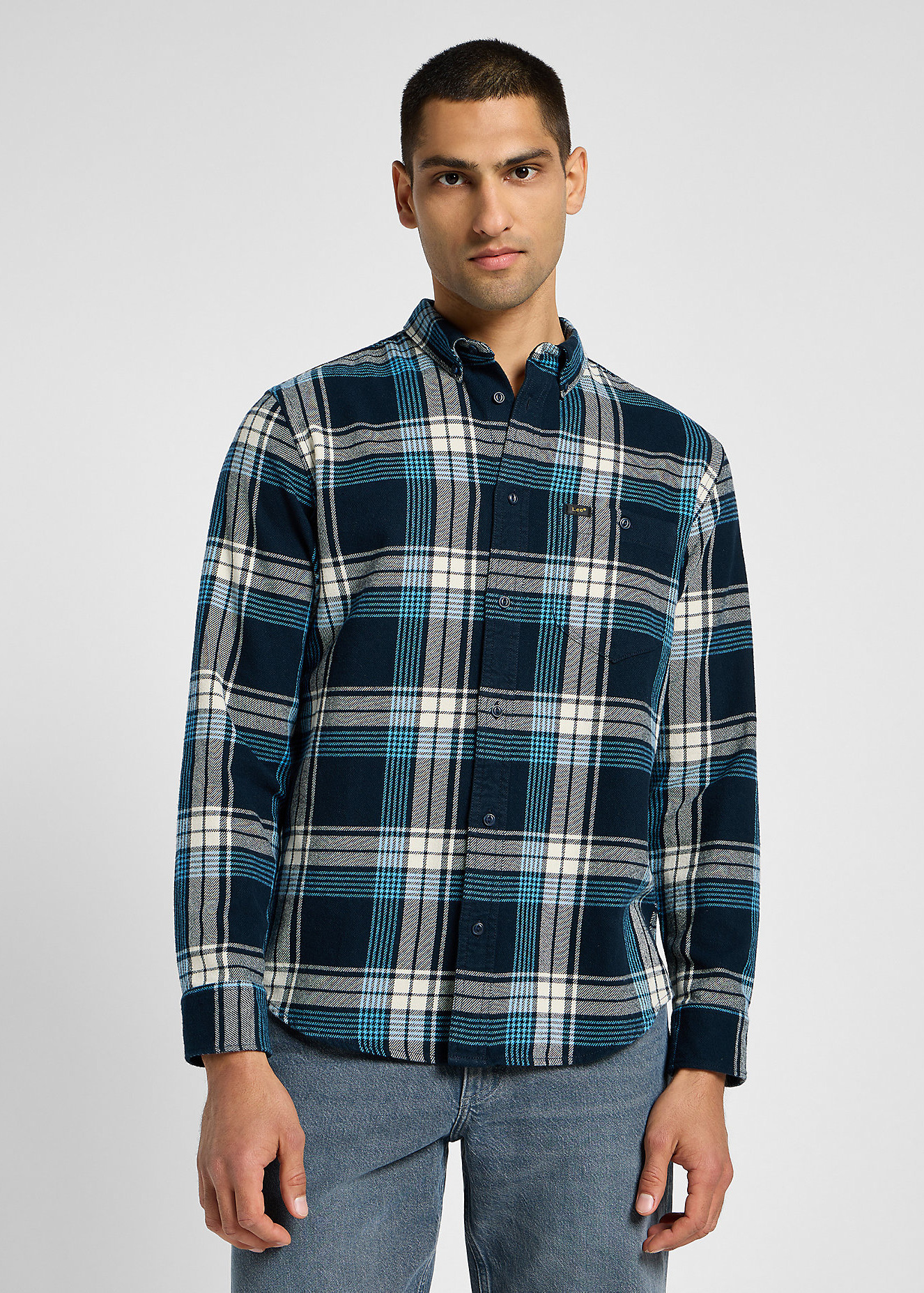 Lee® Riveted Shirt - Inky Blue Check